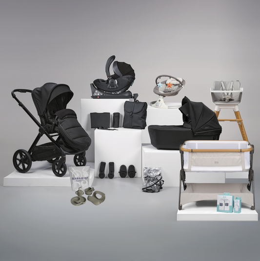 Bababing Raffi Travel, Home & Feeding Bundle - 18pc - Gloss Black