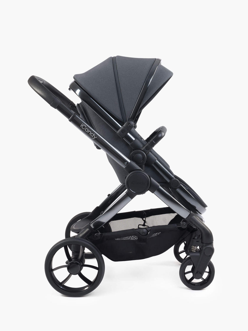 icandy Peach 7 Dark Grey Pushchair and Carrycot - Complete Car Seat Bundle