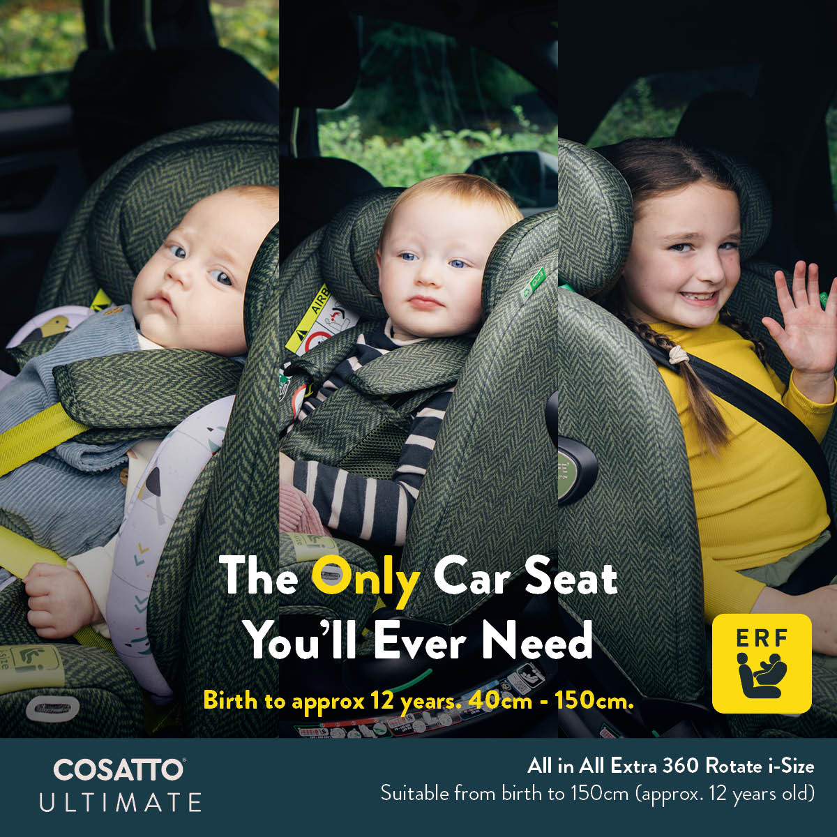 Cosatto All in All Extra i-Size 360 Car Seat Masquerade