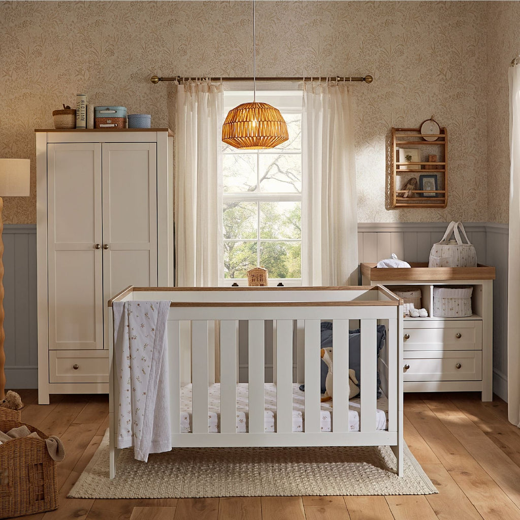 Burford 3 Piece Nursery Furniture Set - White & Oak