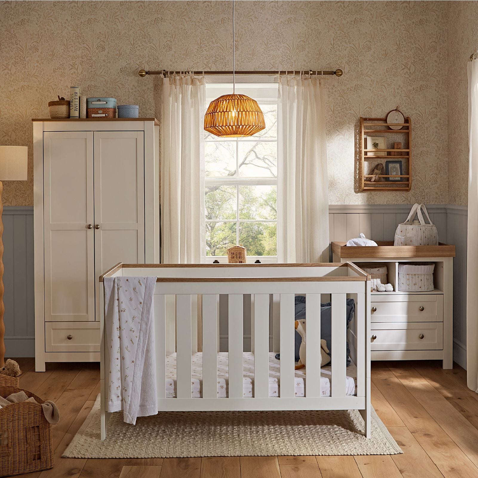 Burford 3 Piece Nursery Furniture Set - White & Oak