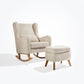 Tutti Bambini Harper Wingback Rocking Chair & Footstool - Teddy Mushroom