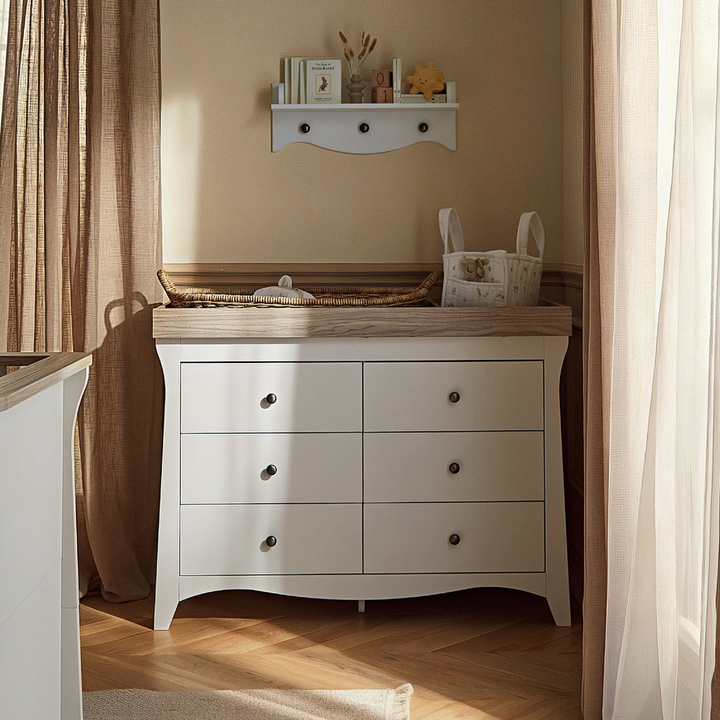 Clara 6 Drawer Dresser - White & Ash