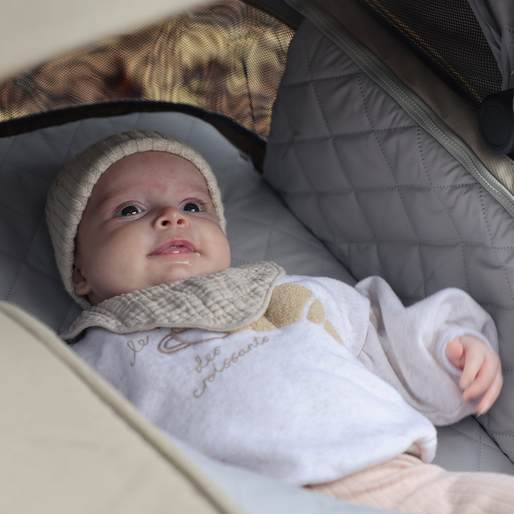 My Babiie MB450 LUXE 3-in-1 Travel System with Rotating Car Seat + Toddler Seat + Base - Feather