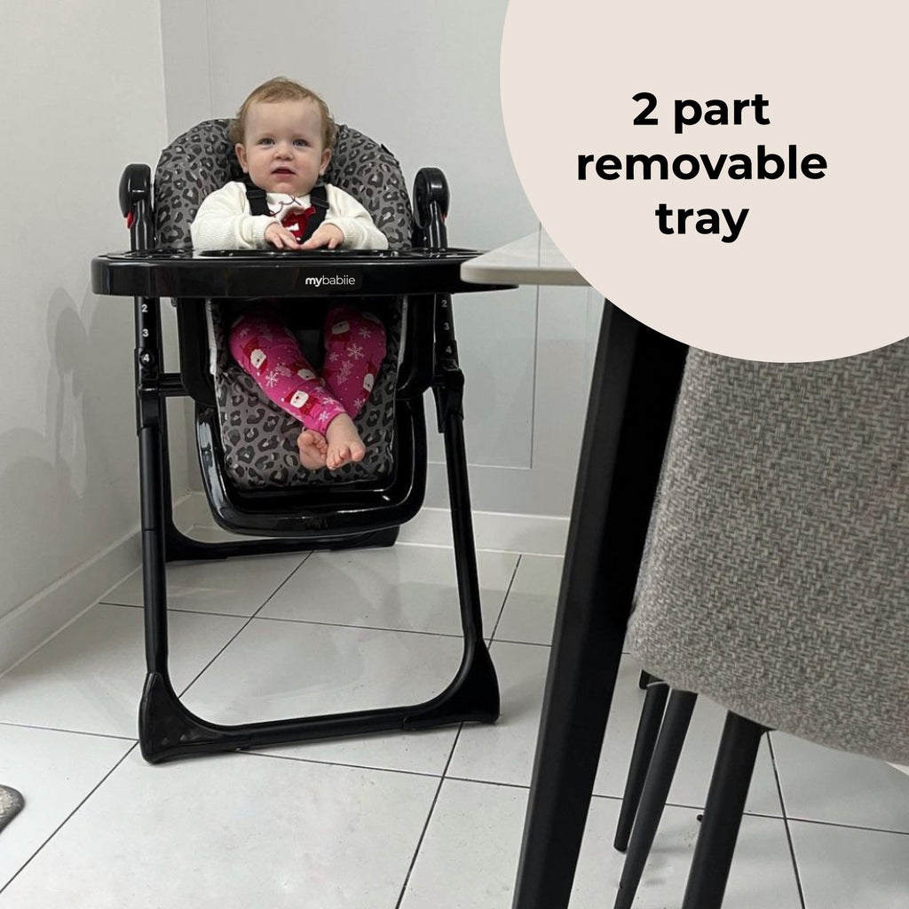 My Babiie Premium Highchair-Black Leopard