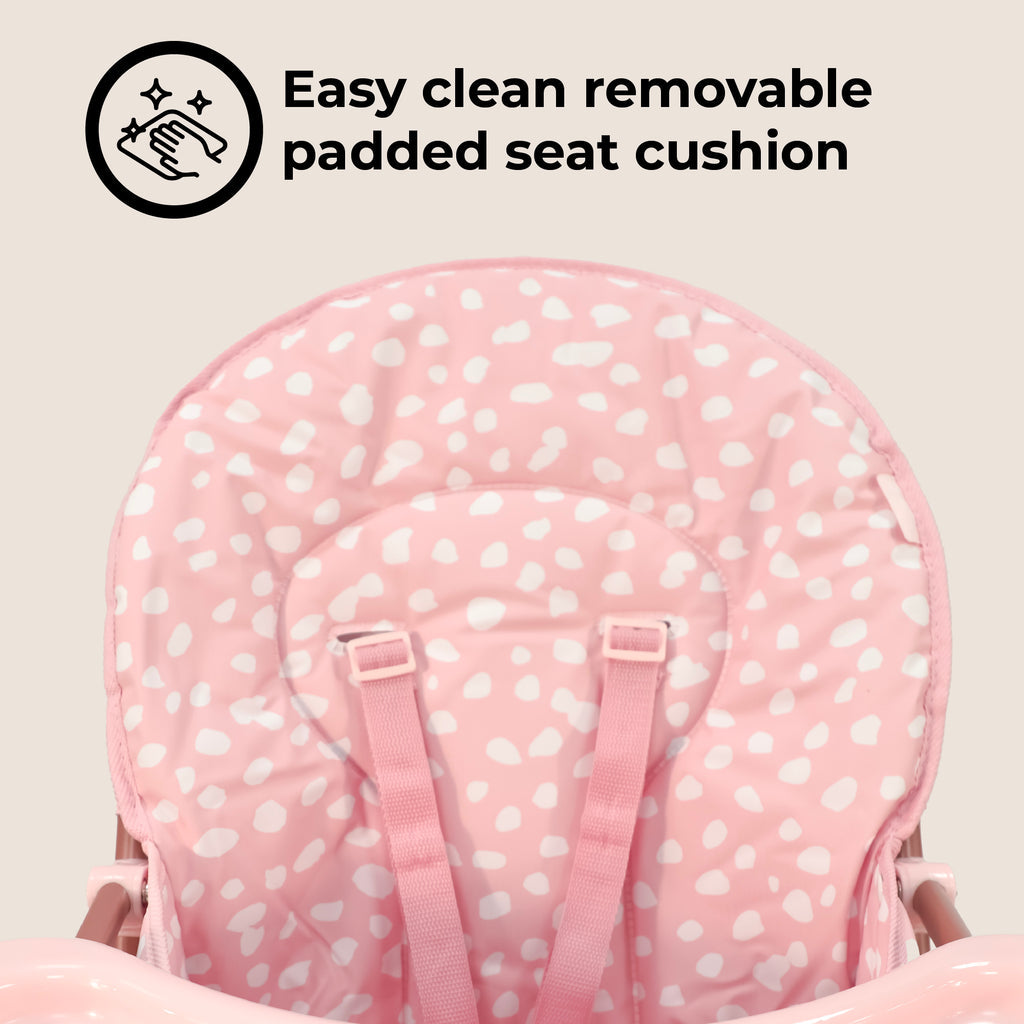 My Babiie Compact Highchair- Pink Dalmatian