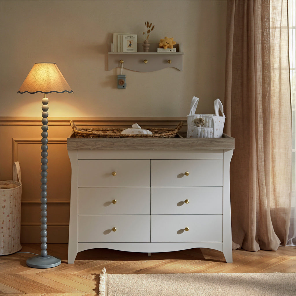 Clara 6 Drawer Dresser - Cashmere & Ash