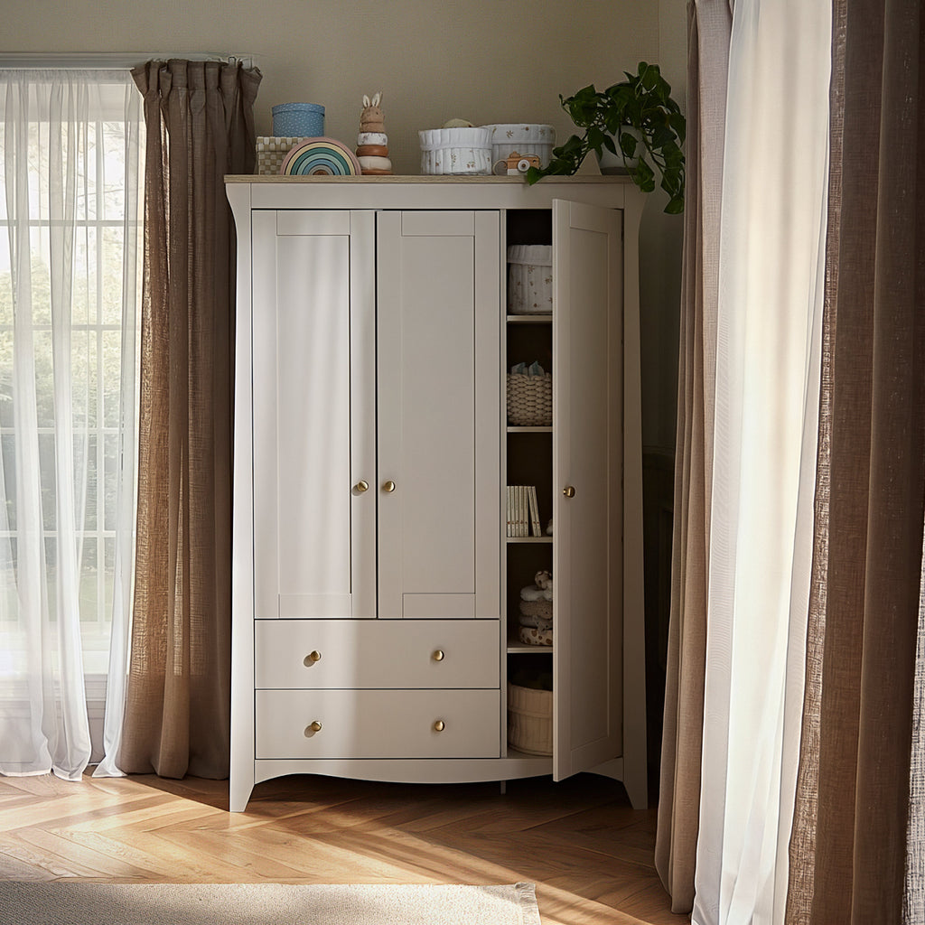 Clara 3 Door Triple Wardrobe - Cashmere & Ash