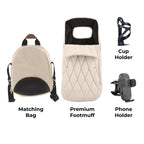 My Babiie MB450 LUXE 3-in-1 Travel System with Rotating Car Seat + Toddler Seat + Base - Feather