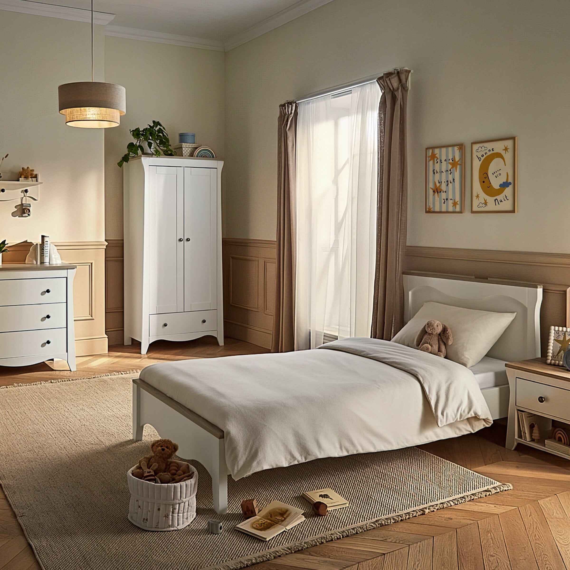 Clara Luxe 3 Piece Furniture Set - White & Ash