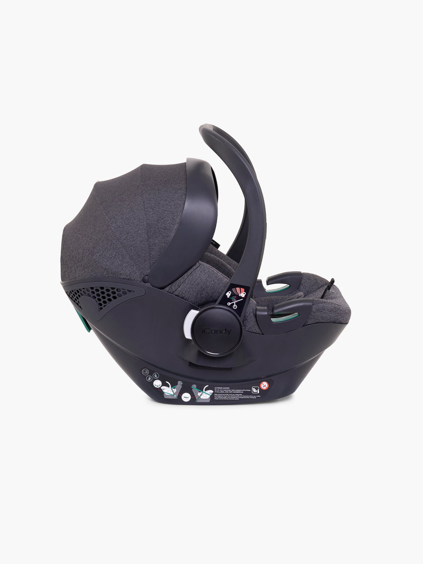 icandy Peach 7 Dark Grey Pushchair and Carrycot - Complete Car Seat Bundle