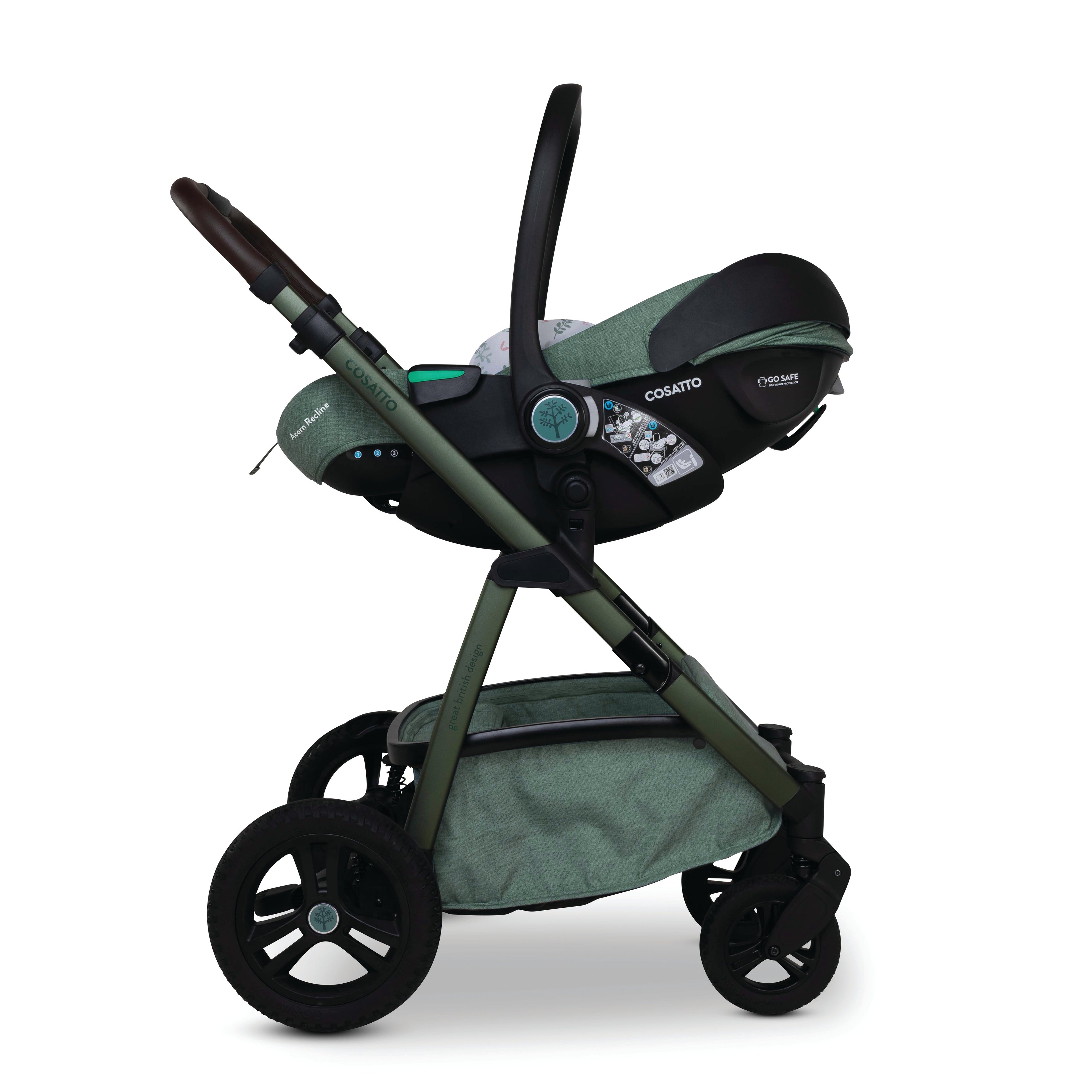 Cosatto Wow 3 All Stage Family Rotate & Recline 2 Base Bundle Meadow