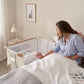 CoZee XL Bedside Crib & Cot Walnut/Ecru