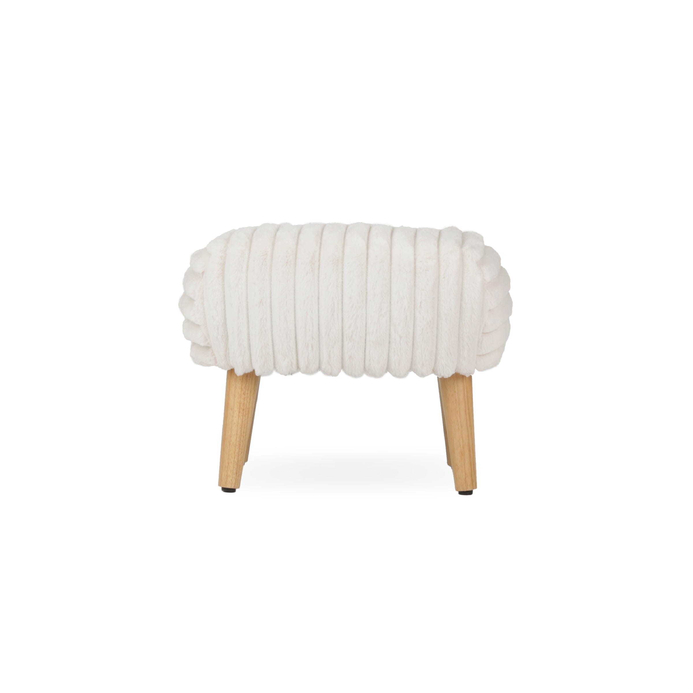 Etta Nursing Chair & Foot stool - Faux Fur Cream