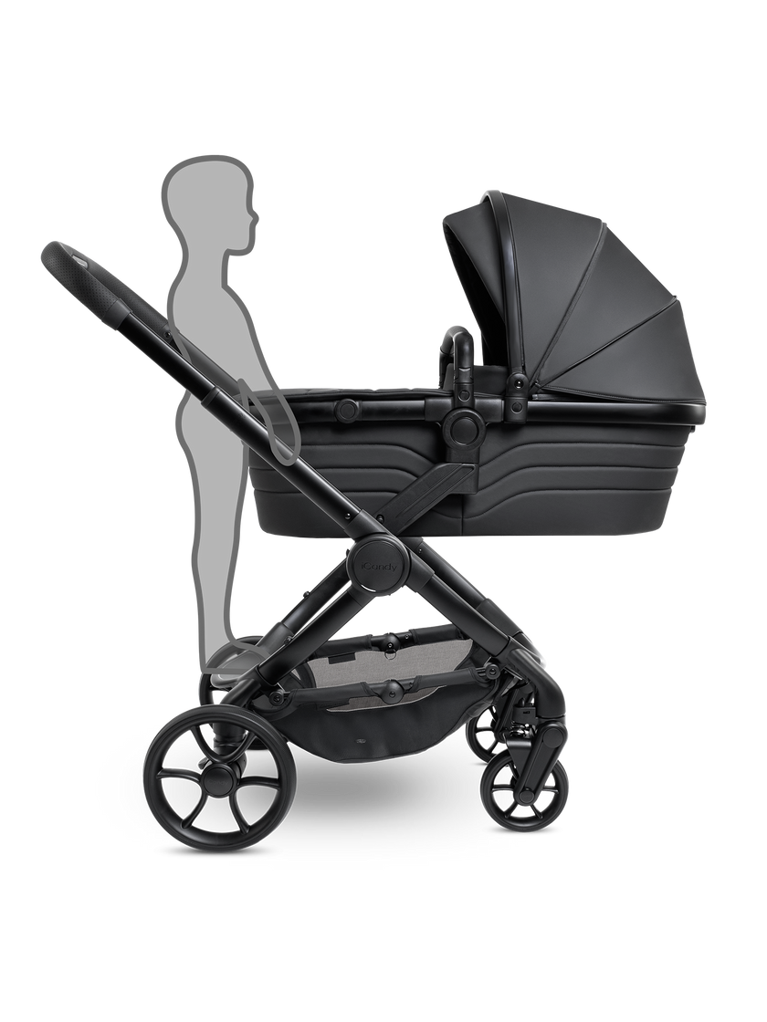 icandy Peach 7 STUDIO Pushchair and Carrycot - Complete Bundle Matt Black