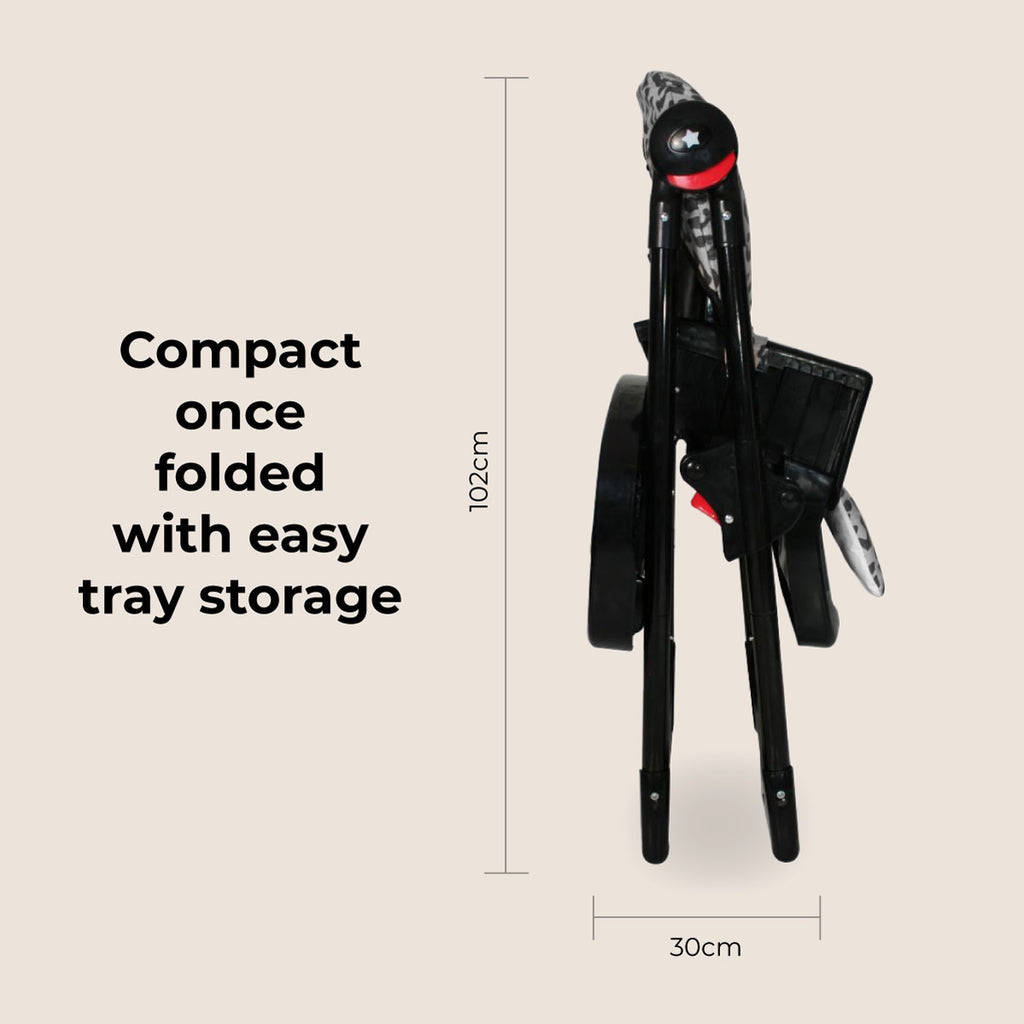 My Babiie Premium Highchair-Black Leopard