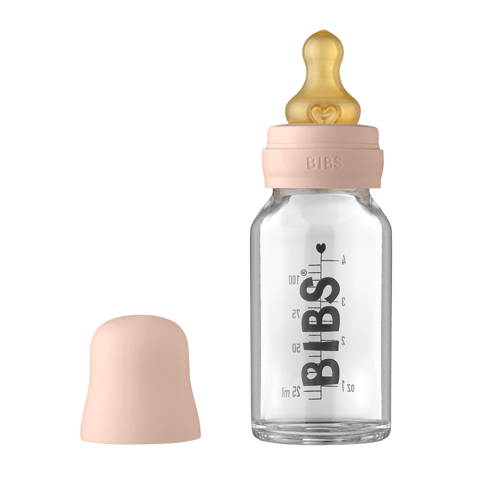 Bibs Baby Glass Bottle Complete Set 110ml - Pink