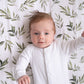 The Gilded Bird Linen Leaves Fitted Cot Sheet