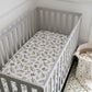 The Gilded Bird Linen Leaves Fitted Cot Sheet