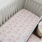 The Gilded Bird Spring Toile Pink Fitted Cot Sheet