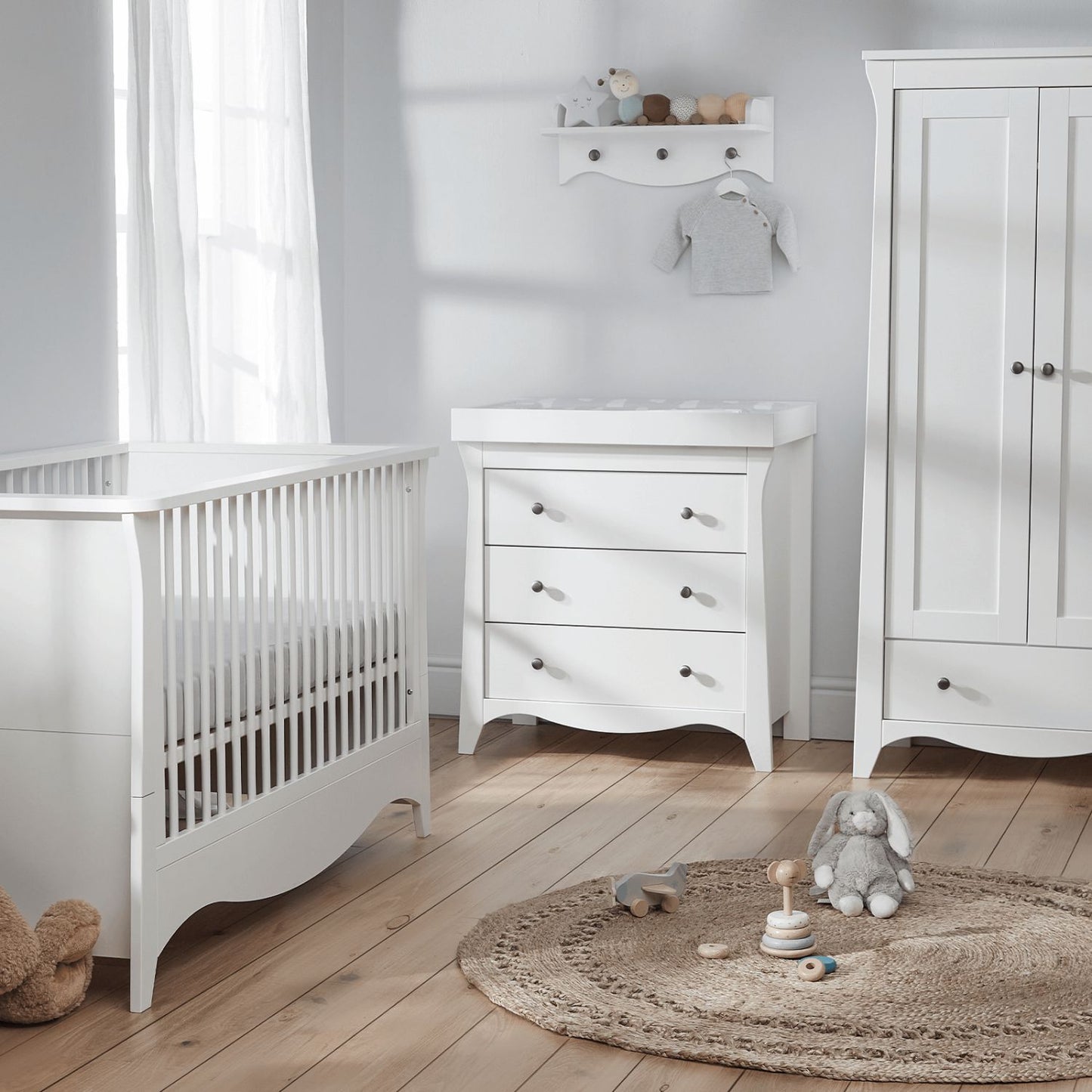 Cuddleco Clara 3 Drawer Dresser & Changer White