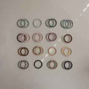 Mushie Pearl Teething Bracelets Peach,brown and Green