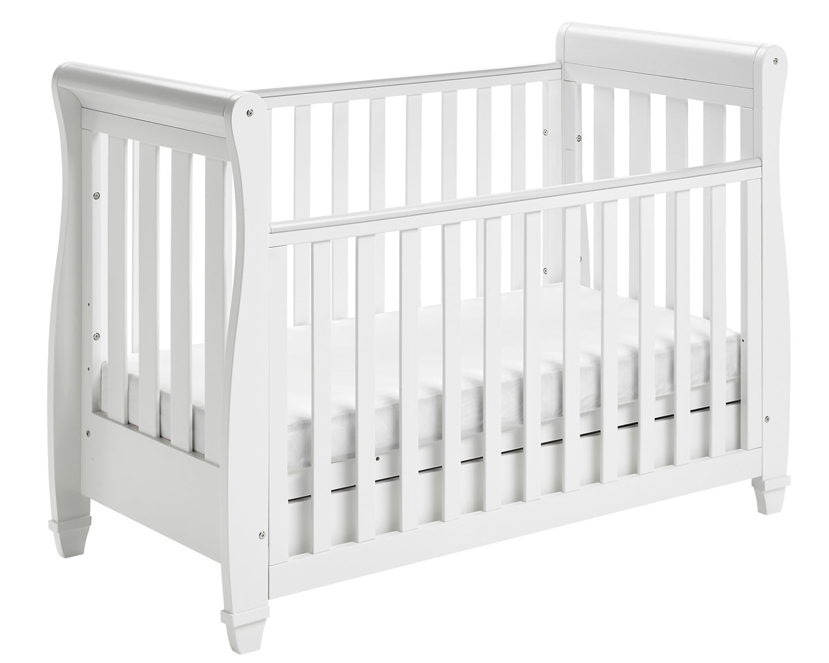 Eva Sleigh Cot Bed Dropside with Drawer