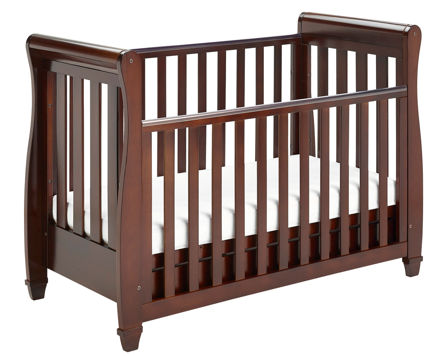 Eva Sleigh Cot Bed Dropside with Drawer