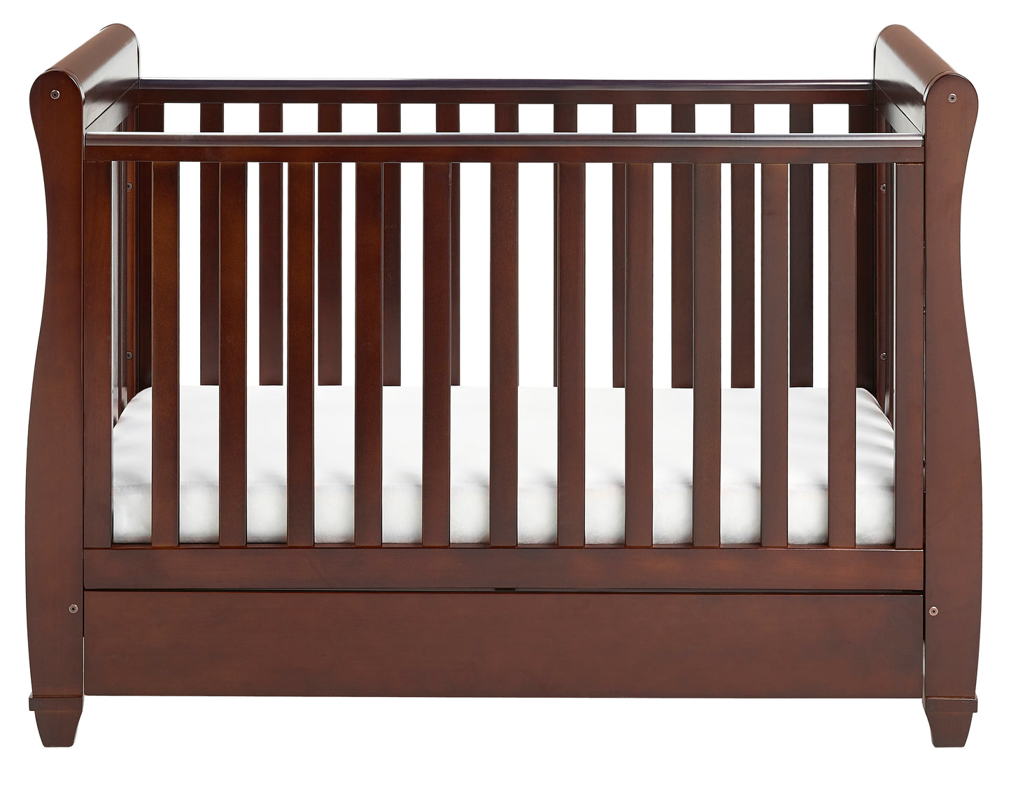 Eva Sleigh Cot Bed Dropside with Drawer