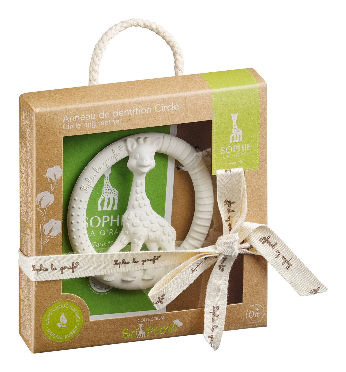 So Pure Sophie La Girafe Circle Teether - Natural Rubber