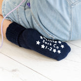 Cosy Stay-On Non-Slip Baby Socks in Navy: 1-2 years