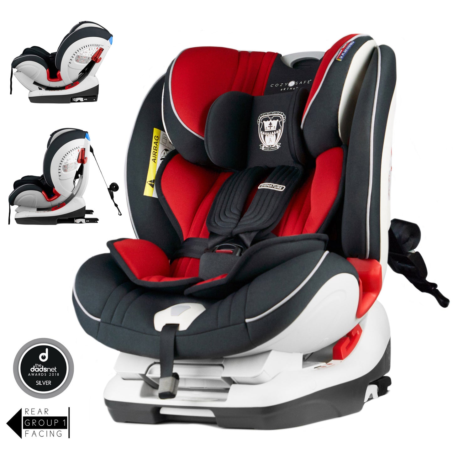 Arthur Group 0+/1/2/3 Child Car Seat - Red