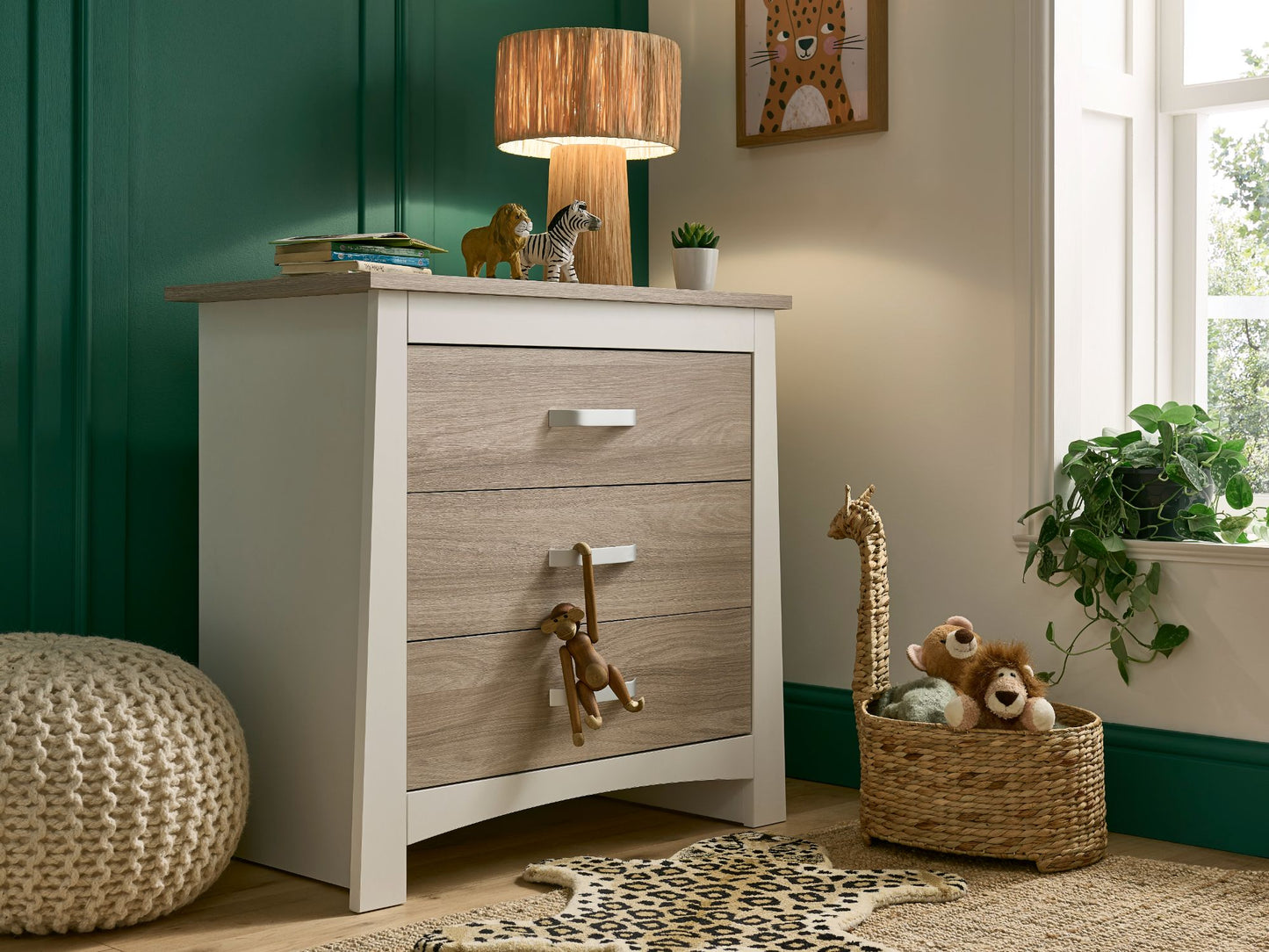 Cuddleco Ada  3 Drawer Dresser White/Ash