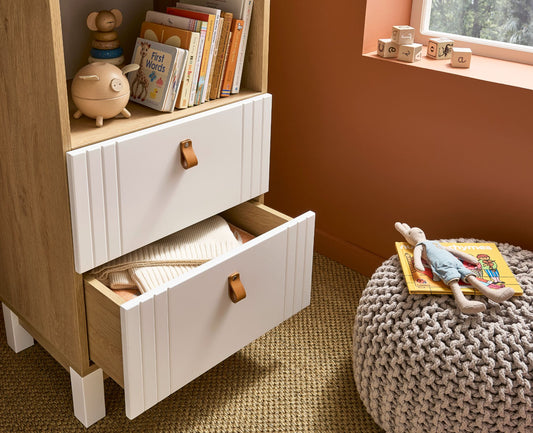 Cuddleco Rafi Bookcase Oak/White