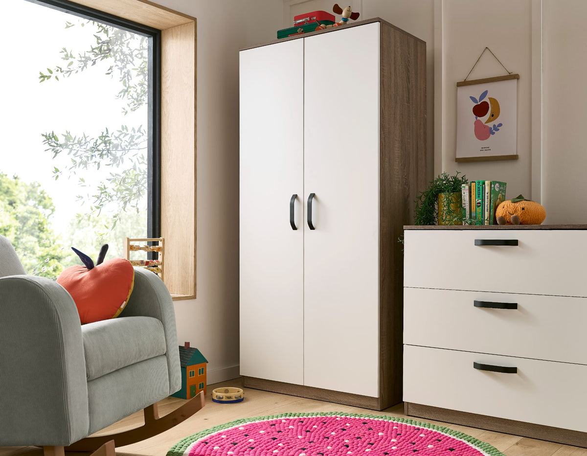 Cuddleco Enzo Wardrobe Truffle Oak/White