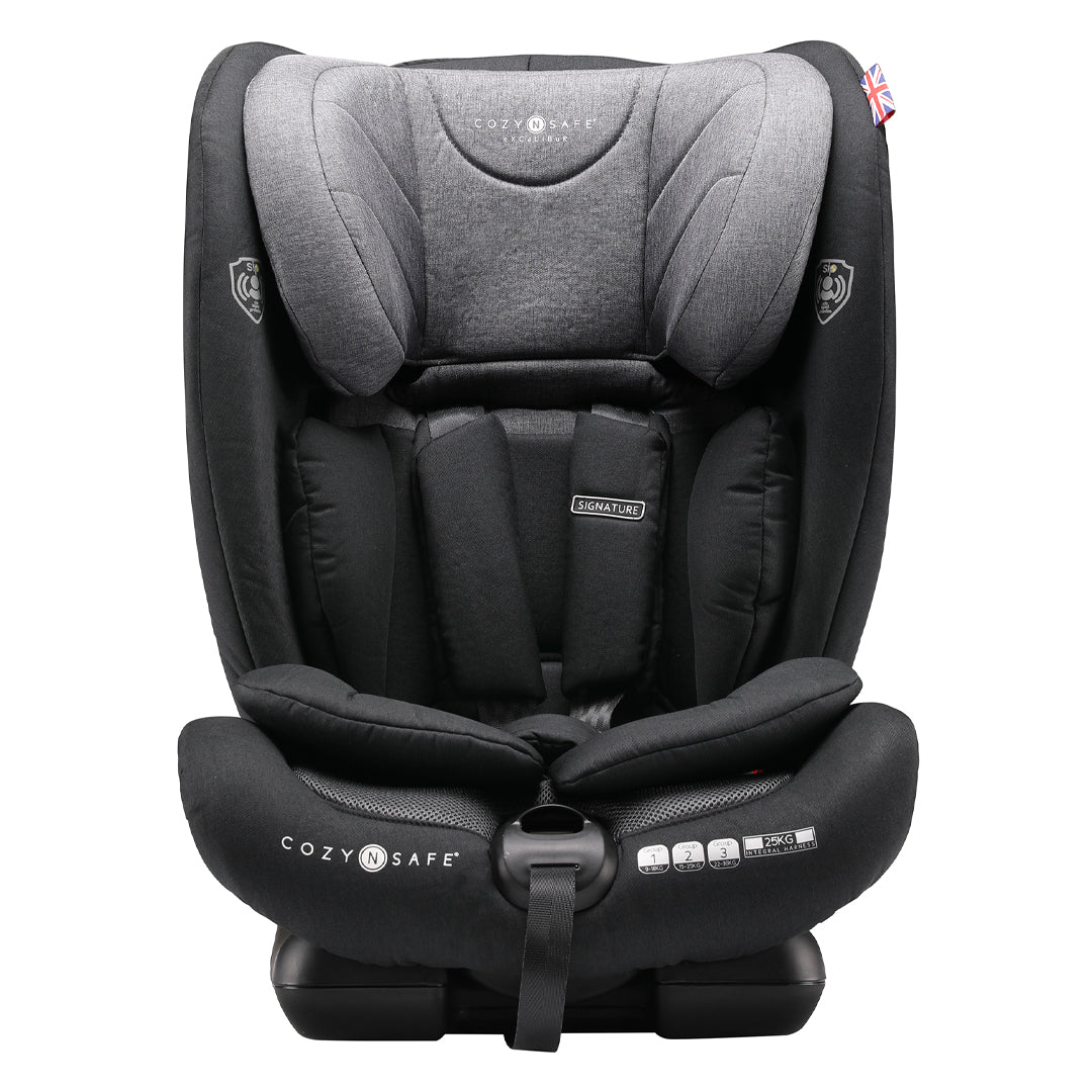 Excalibur Group 1/2/3 Child Car Seat - (25KG Harness) Black/Grey