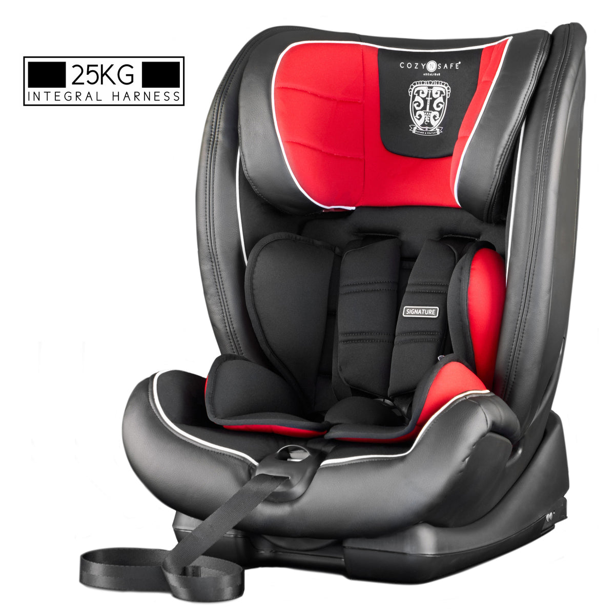 Excalibur Group 1/2/3 Child Car Seat - (25KG Harness) Black/Red