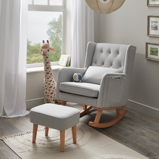 Lux Nursing Chair with Stool - Grey