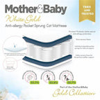 Mother & Baby White Gold Anti Allergy Pocket Sprung Cot Mattress 120x60
