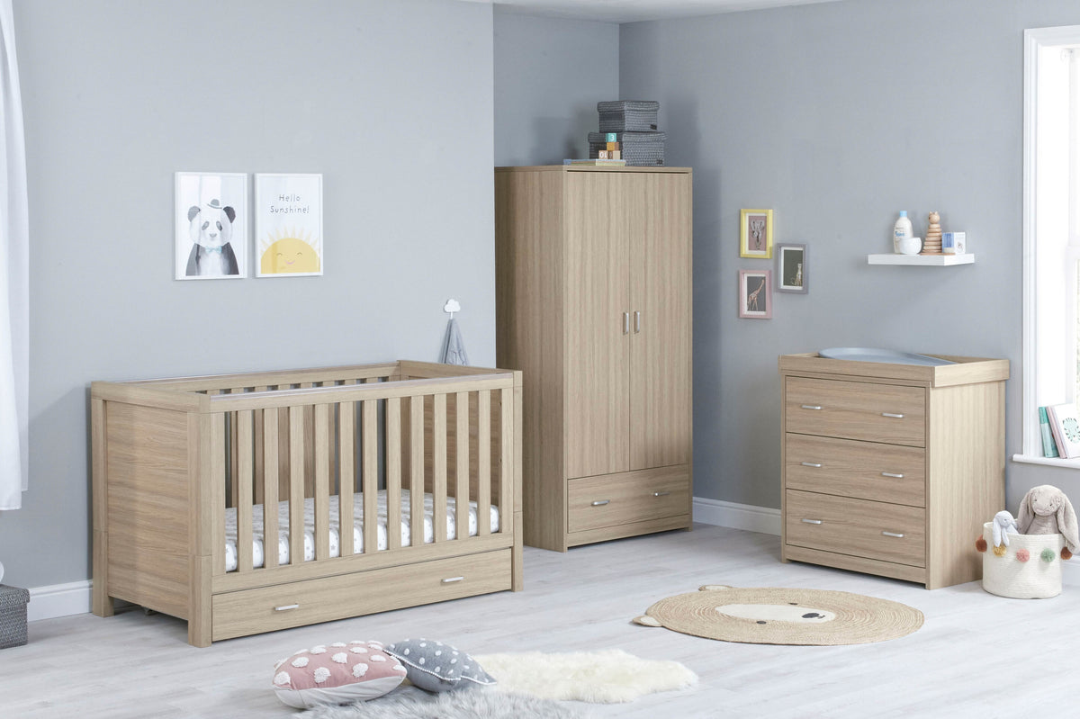 Luno 3 Piece Room Set with Drawer - Oak