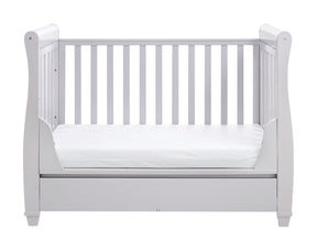 Eva Sleigh Cot Bed Dropside with Drawer