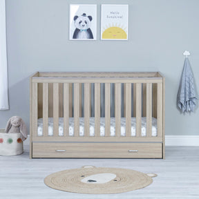 Veni Cot Bed With Drawer - Oak