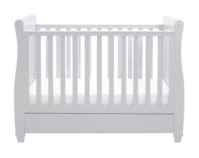 Eva Sleigh Cot Bed Dropside with Drawer