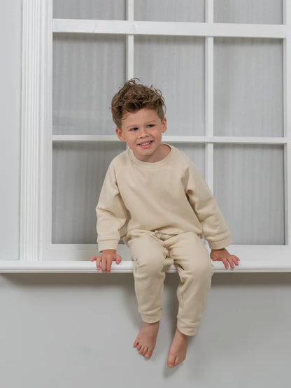 Boys Casual Lounge Jogger Set Beige Precious Little One Trading Limited