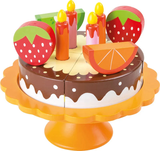 Wooden birthday cake