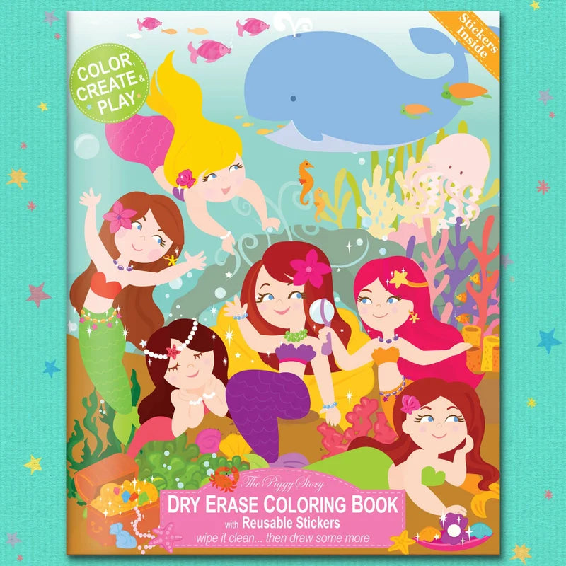 Magical Mermaids Dry Erase Coloring Book