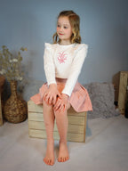 Pleated Smocking Skirt Junior Misty Rose