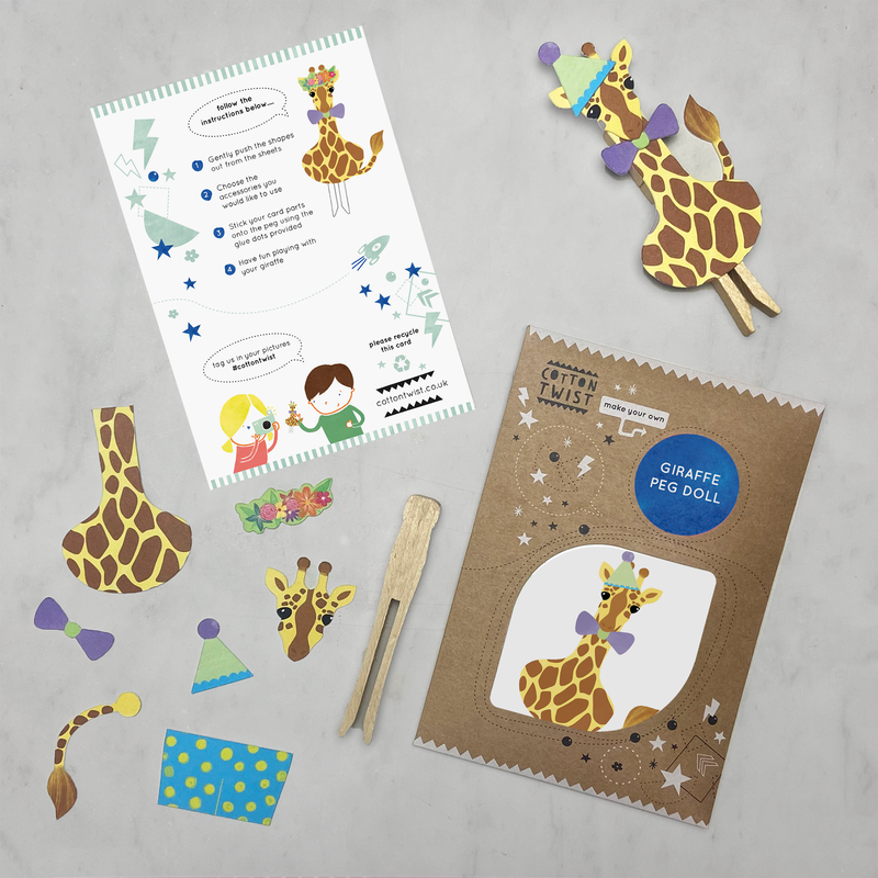 Make Your Own Giraffe Peg Doll Kit