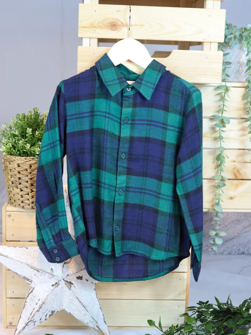 Tartan Shirt Junior Boy Deap Teal