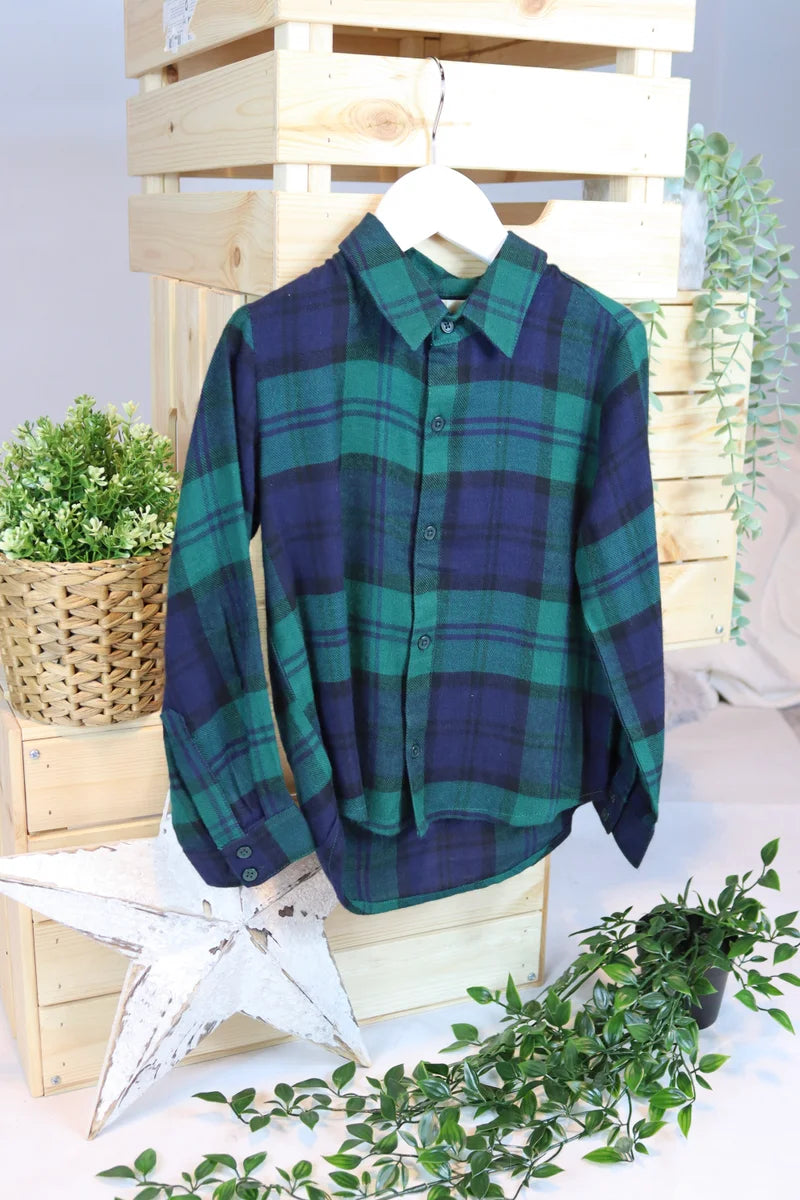 Tartan Shirt Junior Boy Deap Teal